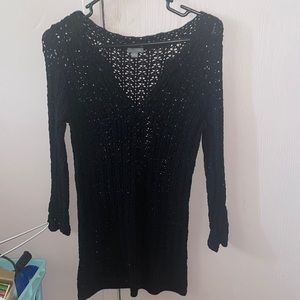 Black Knitted Shirt Top